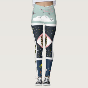 Comic Naturraum: Herbstillustration Leggings