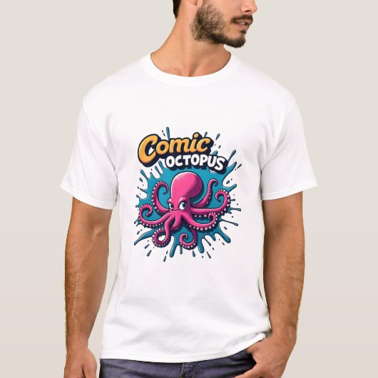 Comic Octopus: Spaß & Quirky Seebad Höhe T-Shirt (Vorderseite)