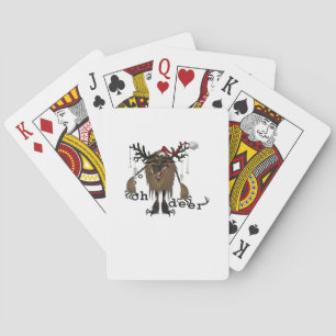 Comic-Oh-Hirsch-Lustiges-Rentier-Feiertagsgeschenk Spielkarten