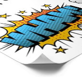 Comic Onomatopoeia Sprechblasen Boom Wham Bang B Poster (Ecke)