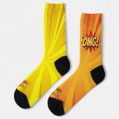 Comic Orange OMG Yellow WOW Socken (Linkes Detail)