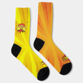 Comic Orange OMG Yellow WOW Socken (Rechts)