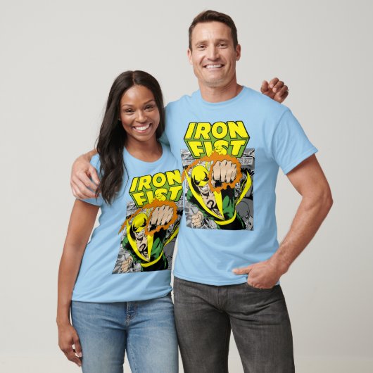 Comic-Panel-Art-Punch von Marvel Iron Fist T-Shirt (Unisex)