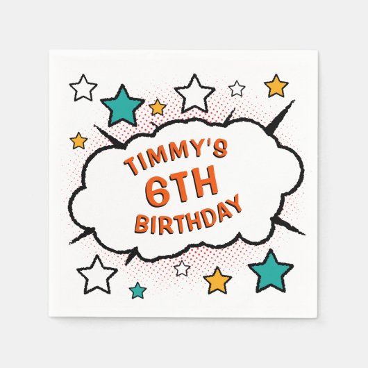 Comic PARTY buchen! Servietten (Vorderseite)