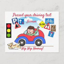 Comic Passed your Driving Test Personalized Postca Postkarte