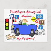 Comic Passed your Driving Test Personalized Postca Postkarte (Vorderseite)