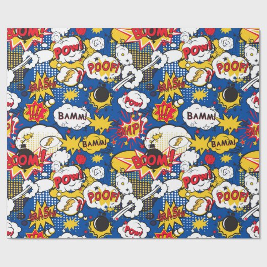 Comic Pattern  Geschenkpapier (Flach)