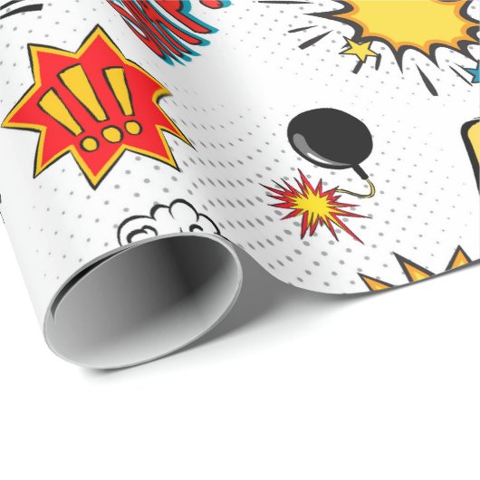 Comic Pattern Geschenkpapier (Rolleneckpunkt)