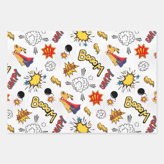 Comic Pattern Geschenkpapier Set (Vorderseite 2)
