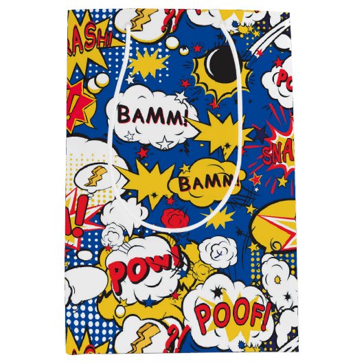 Comic Pattern Gift Bag Mittlere Geschenktüte (Vorderseite)