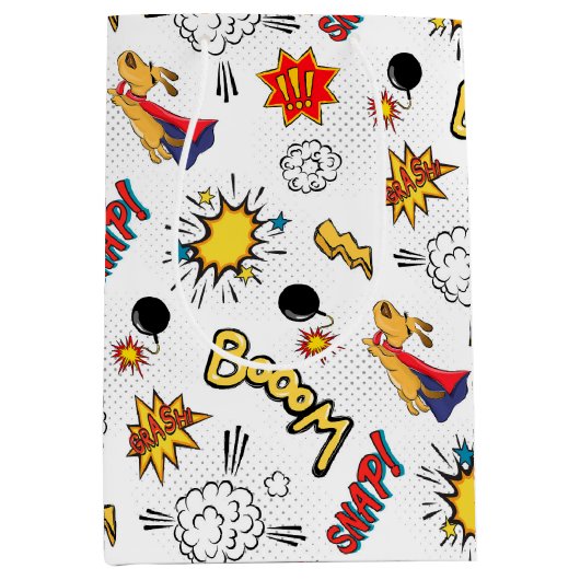 Comic Pattern Gift Bag Mittlere Geschenktüte (Vorderseite)