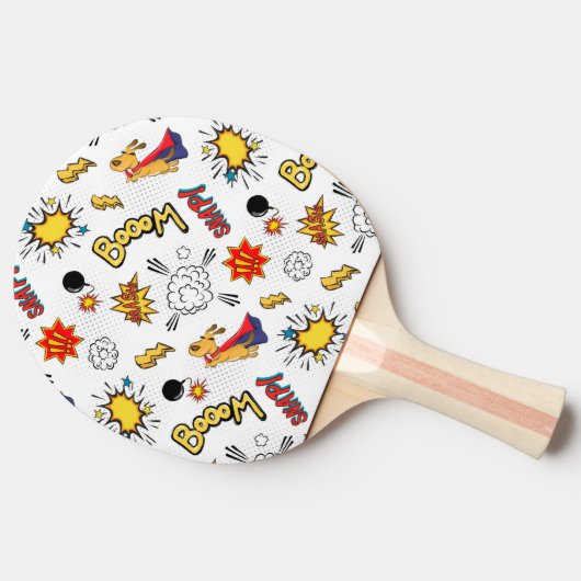 Comic Pattern Ping Pong Paddle Tischtennis Schläger (Seitenansicht)