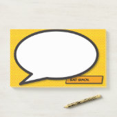 Comic "personalisiert Speech Bubble Fun" Post-it Klebezettel (Auf Schreibtisch)