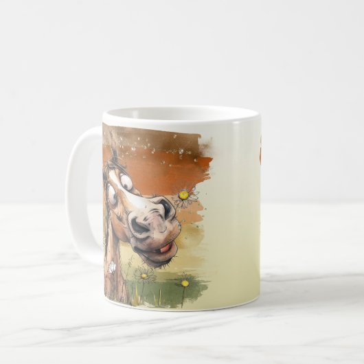 Comic-Pferd Kaffeetasse (Vorderseite Links)