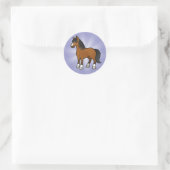 Comic-Pferd Runder Aufkleber (Tasche)