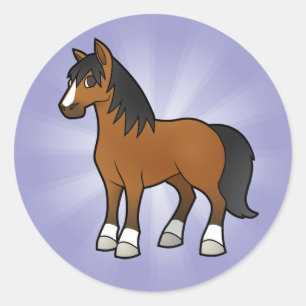 Comic-Pferd Runder Aufkleber