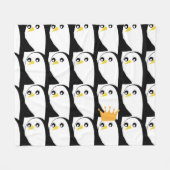 Comic Pinguin: Schwarz-weiß Vintag Fleecedecke (Vorderseite (Horizontal))