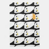 Comic Pinguin: Schwarz-weiß Vintag Geschirrtuch (Vertikal)