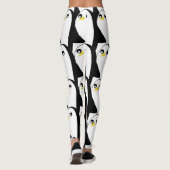 Comic Pinguin: Schwarz-weiß Vintag Leggings (Rückseite)
