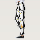 Comic Pinguin: Schwarz-weiß Vintag Leggings (Links)