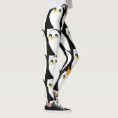 Comic Pinguin: Schwarz-weiß Vintag Leggings (Rechts)