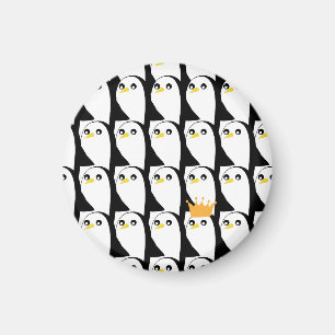 Comic Pinguin: Schwarz-weiß Vintag Magnet