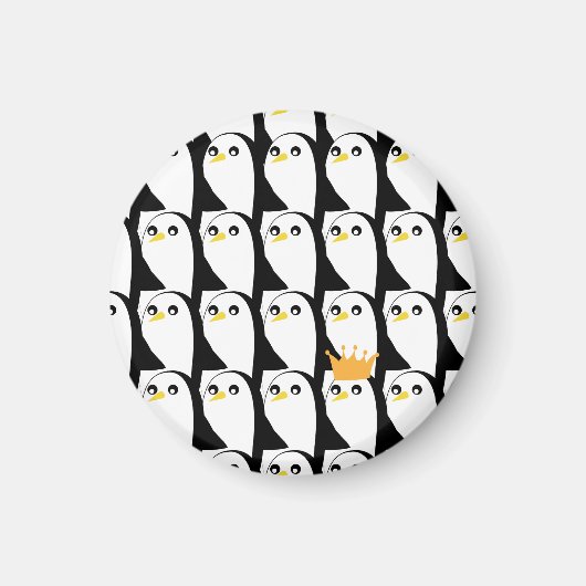 Comic Pinguin: Schwarz-weiß Vintag Magnet (Vorne)