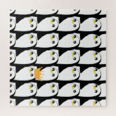 Comic Pinguin: Schwarz-weiß Vintag Puzzle (Horizontal)