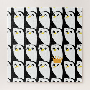 Comic Pinguin: Schwarz-weiß Vintag Puzzle