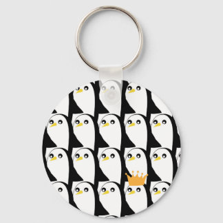 Comic Pinguin: Schwarz-weiß Vintag Schlüsselanhänger