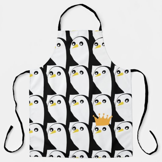 Comic Pinguin: Schwarz-weiß Vintag Schürze (Vorderseite)