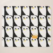 Comic Pinguin: Schwarz-weiß Vintag Sherpadecke (Vorderseite (Horizontal))