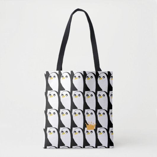 Comic Pinguin: Schwarz-weiß Vintag Tasche (Vorderseite)