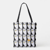Comic Pinguin: Schwarz-weiß Vintag Tasche (Rückseite)