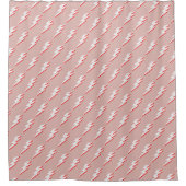 Comic Pink Blitzschläge Pastellrosa Duschvorhang (Vorderseite)