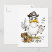 Comic Pirate Bird Treasure Hunt Postkarte (Vorne/Hinten)