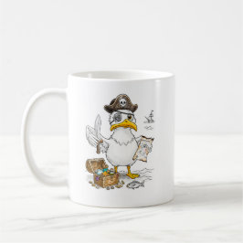 Comic Piratenvogel Schatzsuche Kaffeetasse