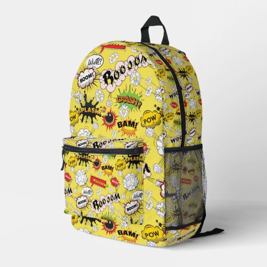 Comic Pop Art Bedruckter Rucksack (Rückseitige Ecke Rechts)
