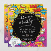 Comic Pop Art 💥 Brunch Polterabend Einladung (Vorne/Hinten)