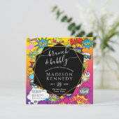 Comic Pop Art 💥 Brunch Polterabend Einladung (Stehend Vorderseite)