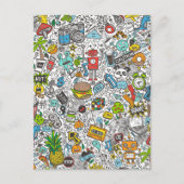 Comic Pop Art Doodle Postkarte (Vorderseite)