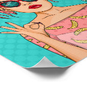 Comic Pop Art Girl Poster (Ecke)