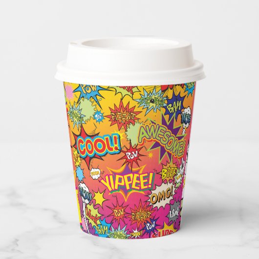 Comic Pop Art 💥 🎨 Hochzeit Graffiti Pappbecher (Rückseite)