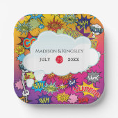 Comic Pop Art 💥 🎨 Hochzeit Graffiti Pappteller (Vorderseite)