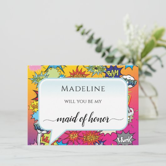 Comic Pop Art 💥 🎨 Hochzeit Graffiti Trauzeugin (Stehend Vorderseite)