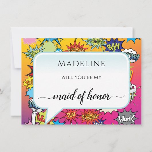 Comic Pop Art 💥 🎨 Hochzeit Graffiti Trauzeugin (Vorderseite)