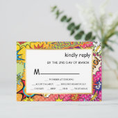 Comic Pop Art 💥 🎨 Hochzeitgraffiti RSVP Karte (Stehend Vorderseite)