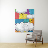 Comic Pop Art Logo Pop Up Shop Table Running-Zeich Wandteppich (Beispiel)