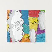 Comic Pop Art Logo Pop Up Shop Table Running-Zeich Wandteppich (Vorderseite (Horizontal))