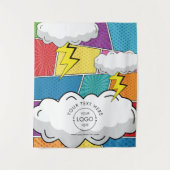 Comic Pop Art Logo Pop Up Shop Table Running-Zeich Wandteppich (Vorderseite)